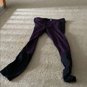 Purple and black champion leggings